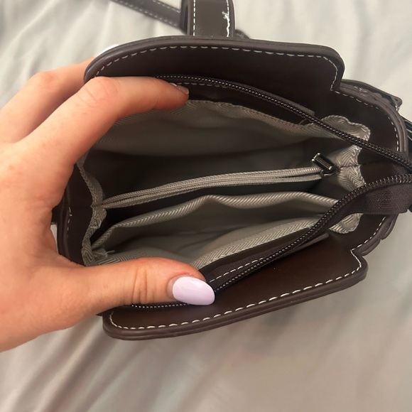 Metal Strap Zipper Crossbody Bag - Picture 3 of 11